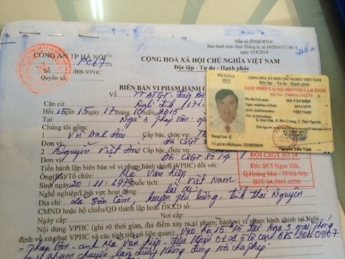biên bản phạt